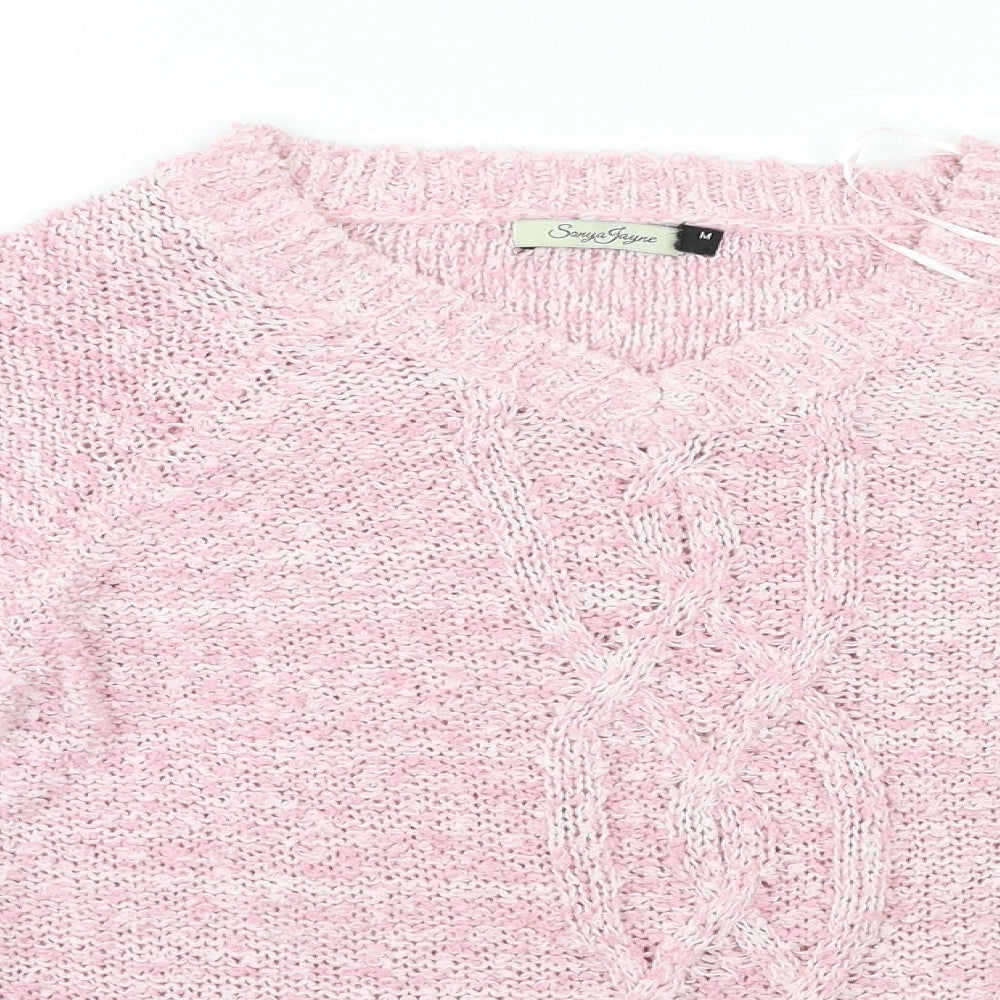 sonya jayne Womens Pink  Knit Pullover Jumper Size M