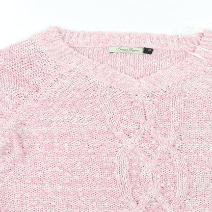 sonya jayne Womens Pink  Knit Pullover Jumper Size M