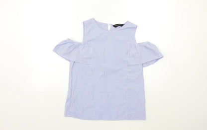 Womens UK Size 8 Dorothy Perkins Blue Basic Blouse