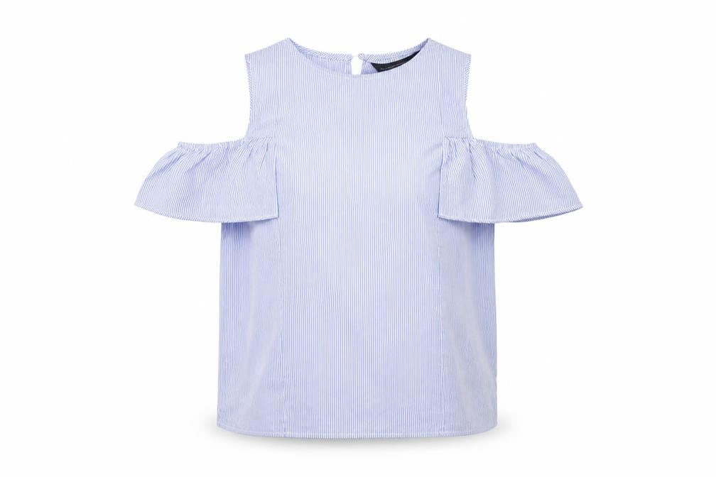 Womens UK Size 8 Dorothy Perkins Blue Basic Blouse
