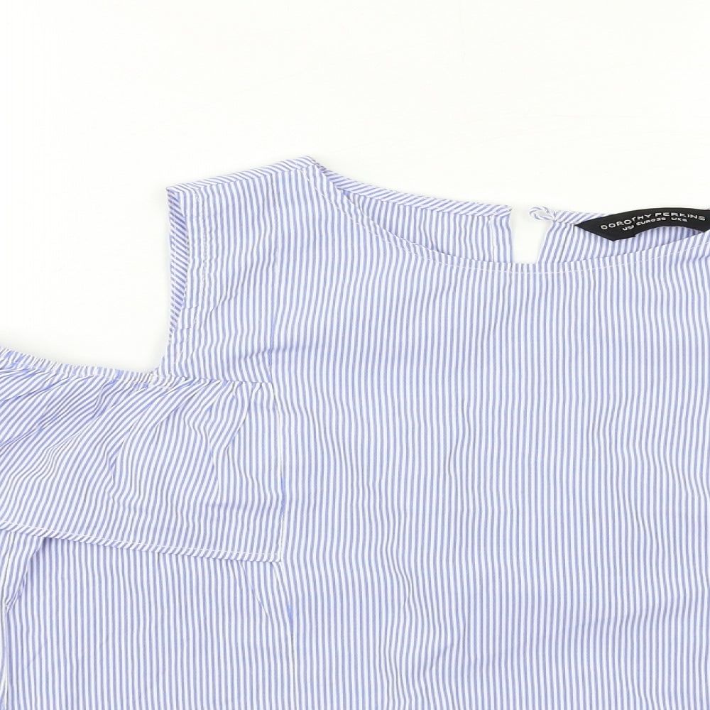 Womens UK Size 8 Dorothy Perkins Blue Basic Blouse