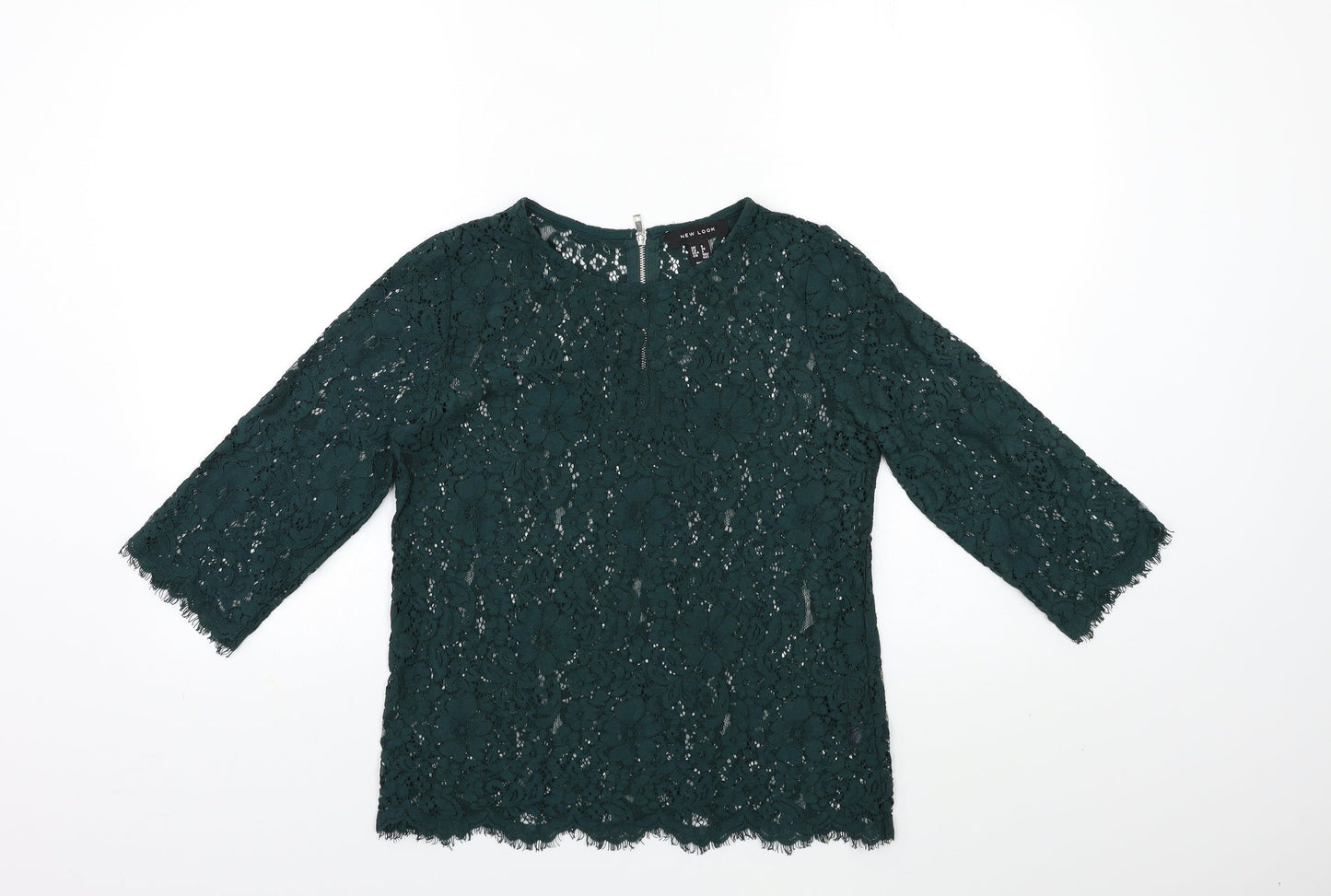 Womens UK Size 8 New Look Green Basic T-Shirt