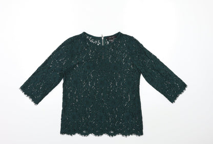 Womens UK Size 8 New Look Green Basic T-Shirt