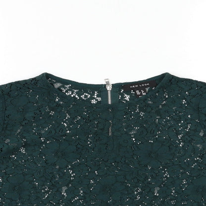 Womens UK Size 8 New Look Green Basic T-Shirt