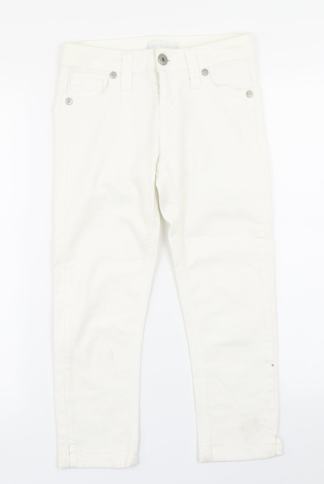 House of Denim Womens White  Denim Cropped Jeans Size 8 L20 in