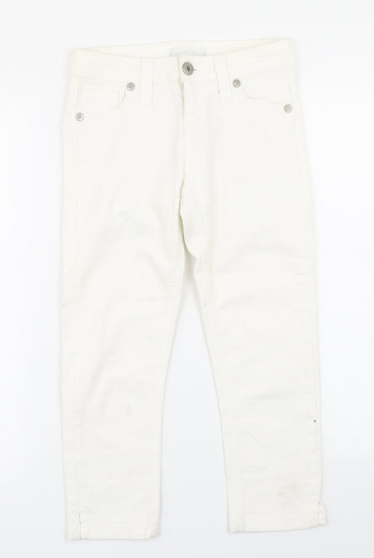 House of Denim Womens White  Denim Cropped Jeans Size 8 L20 in