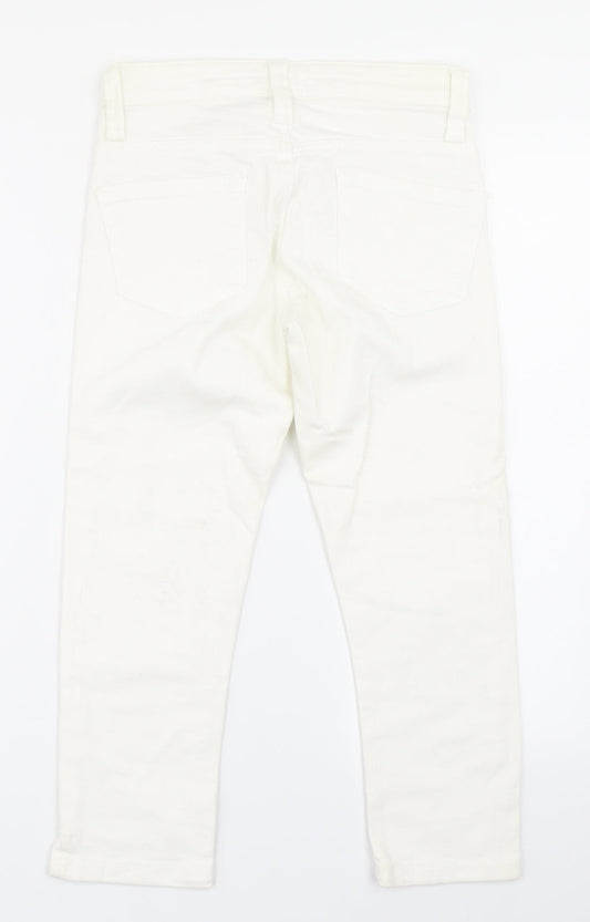 House of Denim Womens White  Denim Cropped Jeans Size 8 L20 in