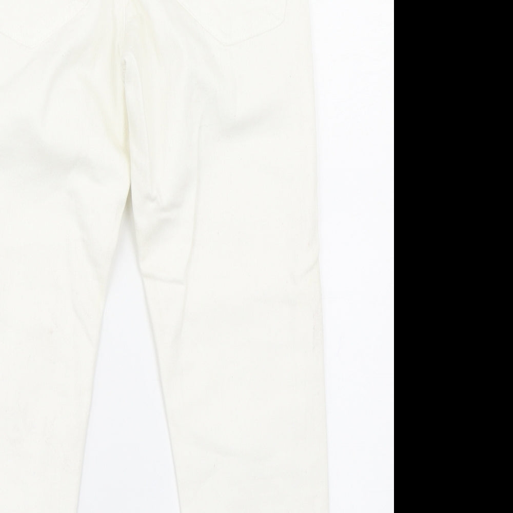 House of Denim Womens White  Denim Cropped Jeans Size 8 L20 in