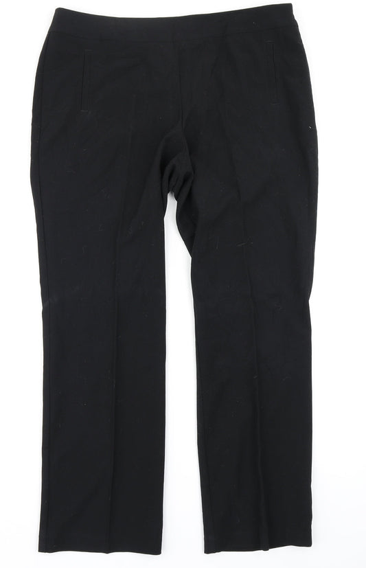 Womens UK Size 14 M&S Regular Fit  Black Trousers