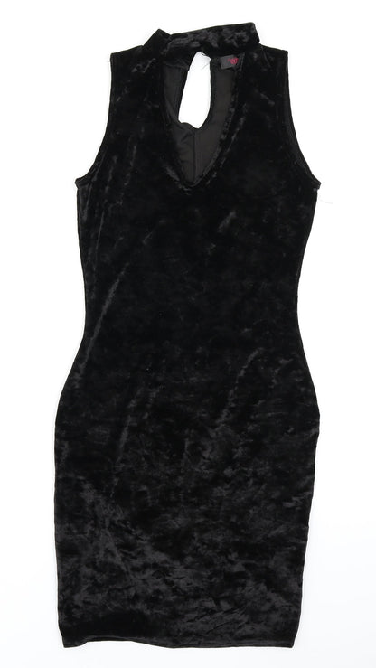 Edge Womens Black  Velour Bodycon  Size 8