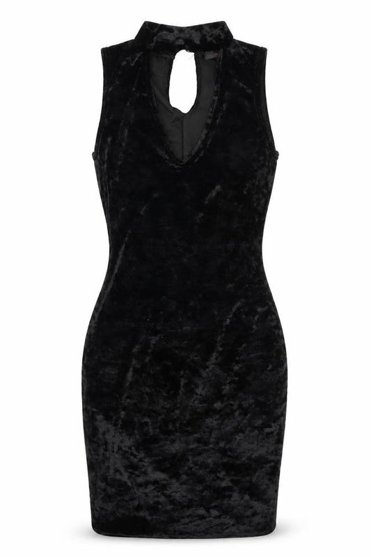 Edge Womens Black  Velour Bodycon  Size 8