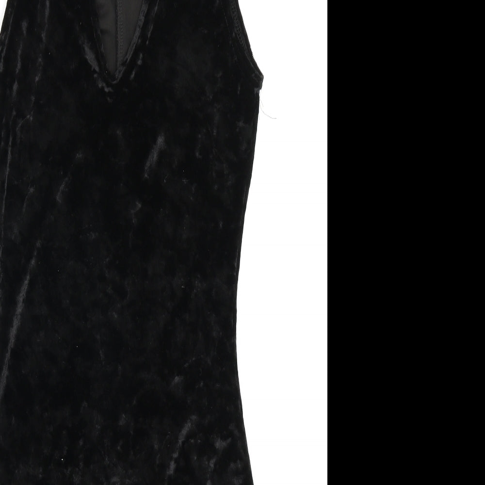 Edge Womens Black  Velour Bodycon  Size 8