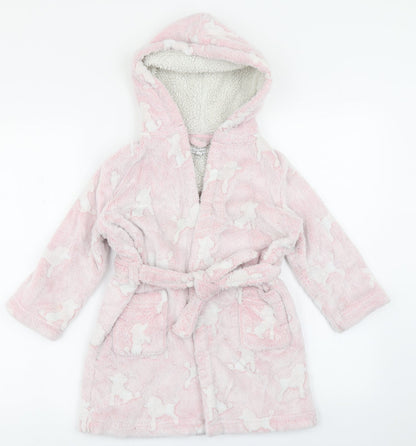 Bluezoo Girls Pink Camouflage  Top Robe Size 4-5 Years  - Dog Print