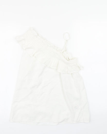 Womens UK Size 10 Peacocks White Basic Blouse