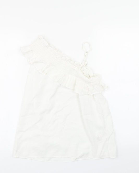 Womens UK Size 10 Peacocks White Basic Blouse