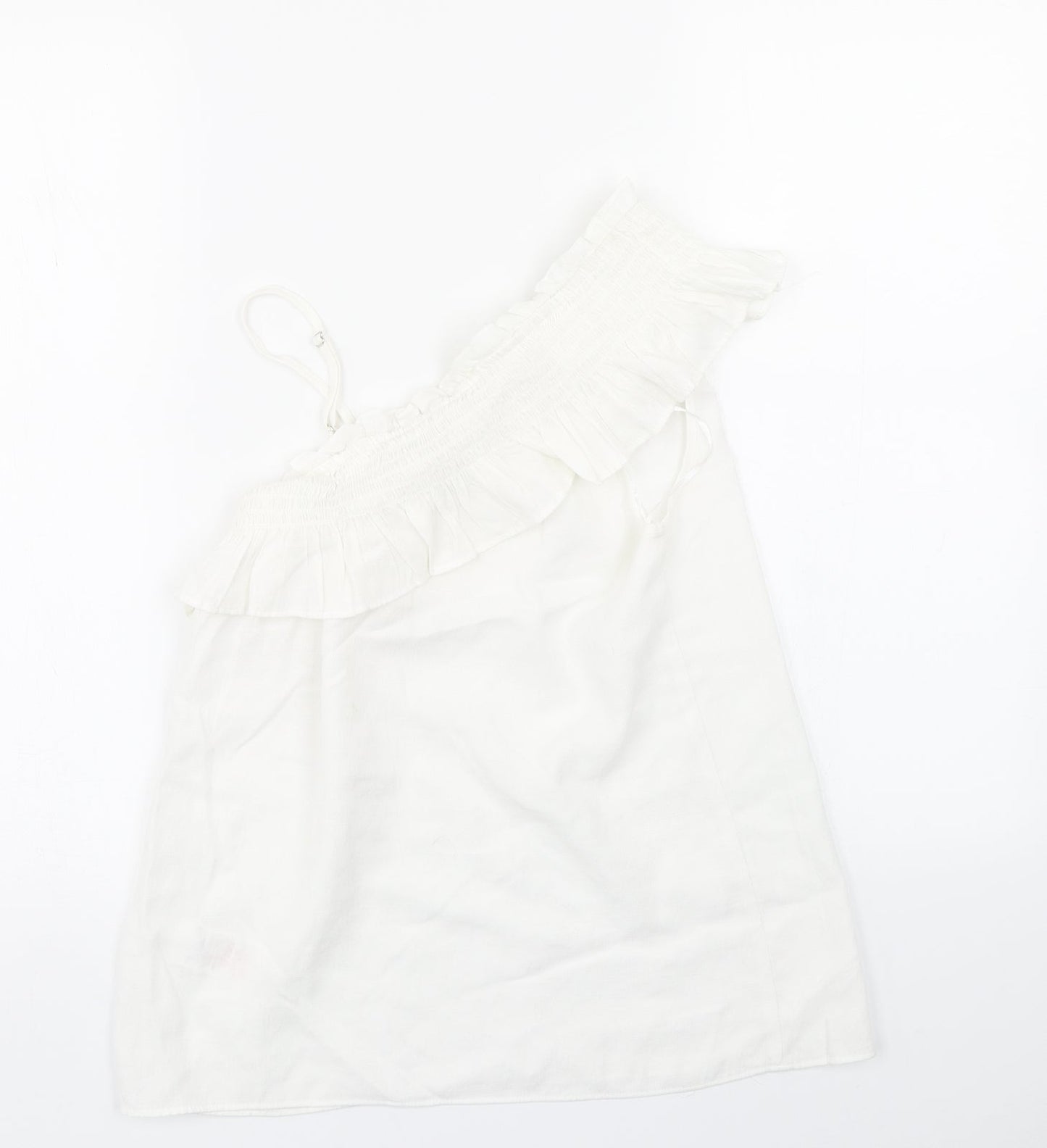 Womens UK Size 10 Peacocks White Basic Blouse