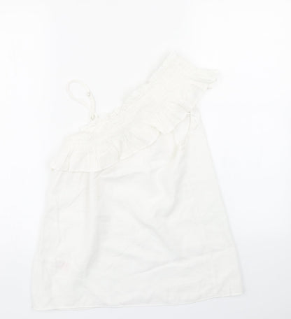 Womens UK Size 10 Peacocks White Basic Blouse