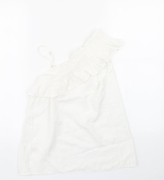 Womens UK Size 10 Peacocks White Basic Blouse