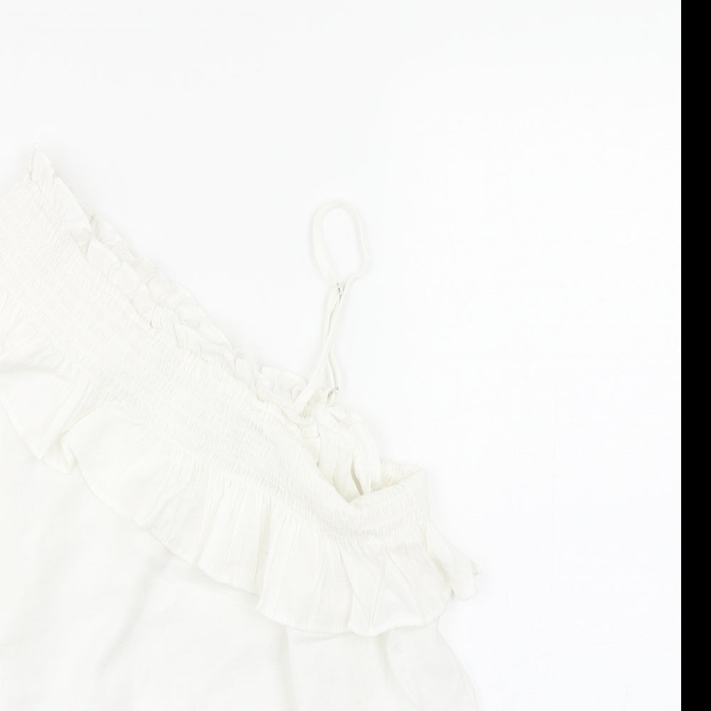 Womens UK Size 10 Peacocks White Basic Blouse