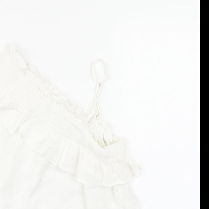 Womens UK Size 10 Peacocks White Basic Blouse
