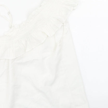 Womens UK Size 10 Peacocks White Basic Blouse