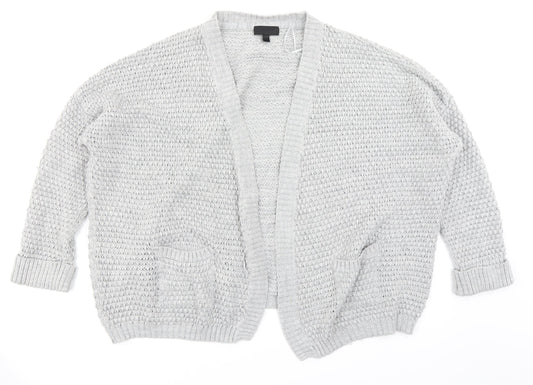 Womens UK Size 10 Topshop Grey Cardigan Jumper