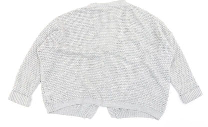 Womens UK Size 10 Topshop Grey Cardigan Jumper