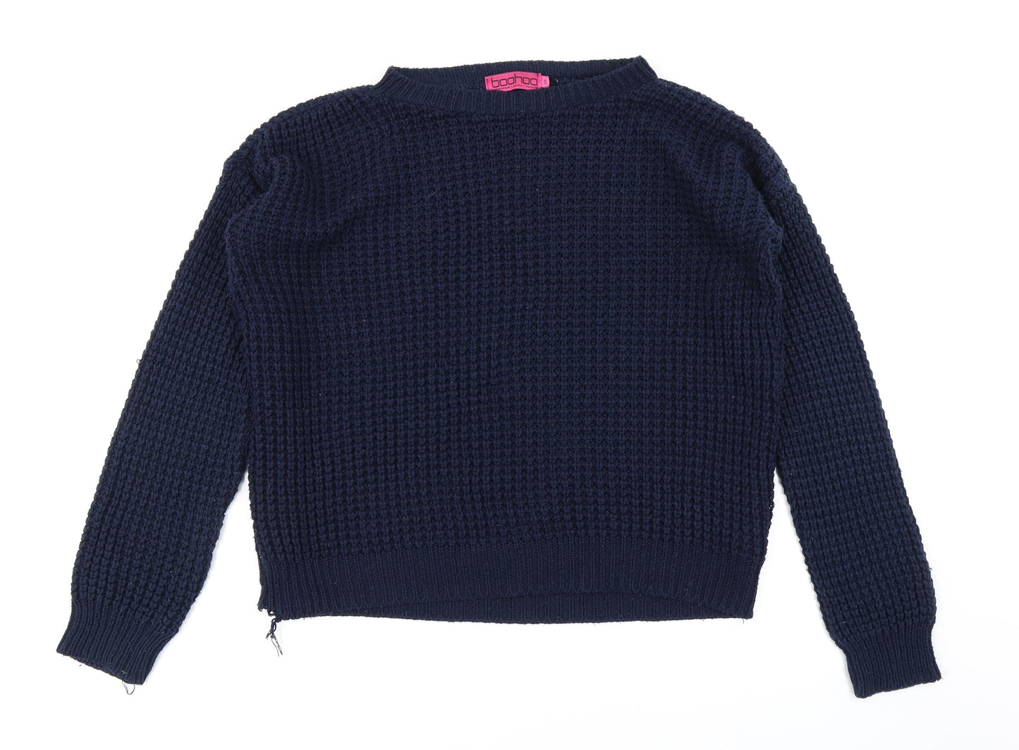 Boohoo Womens Blue  Knit Pullover Jumper Size S