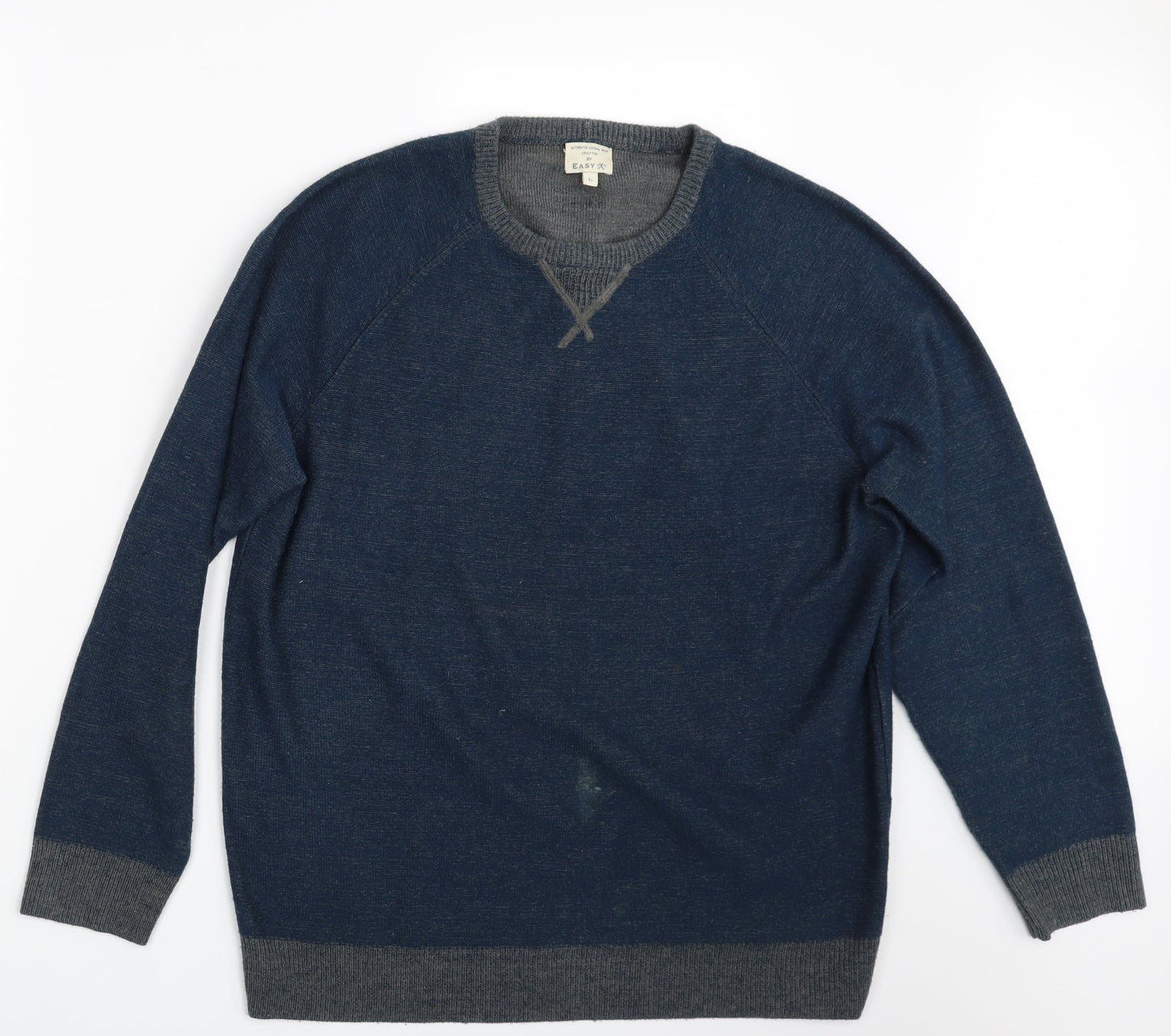 Easy Mens Blue   Pullover Jumper Size L