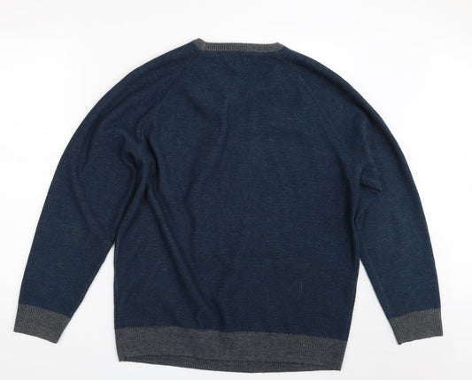 Easy Mens Blue   Pullover Jumper Size L