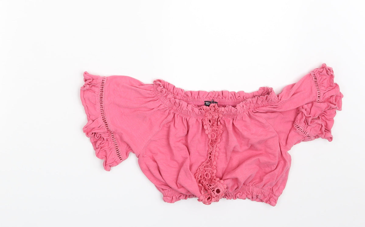 Additional front view of Select girls’ pink basic blouse one size