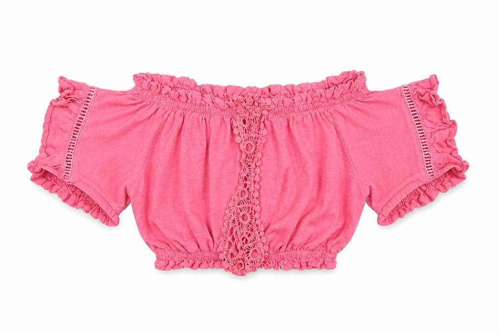 Front view of Select girls’ pink basic blouse one size