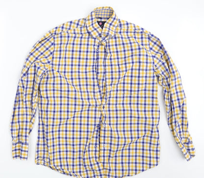 Thomas & CO. Mens Multicoloured Check   Button-Up Size 15.5