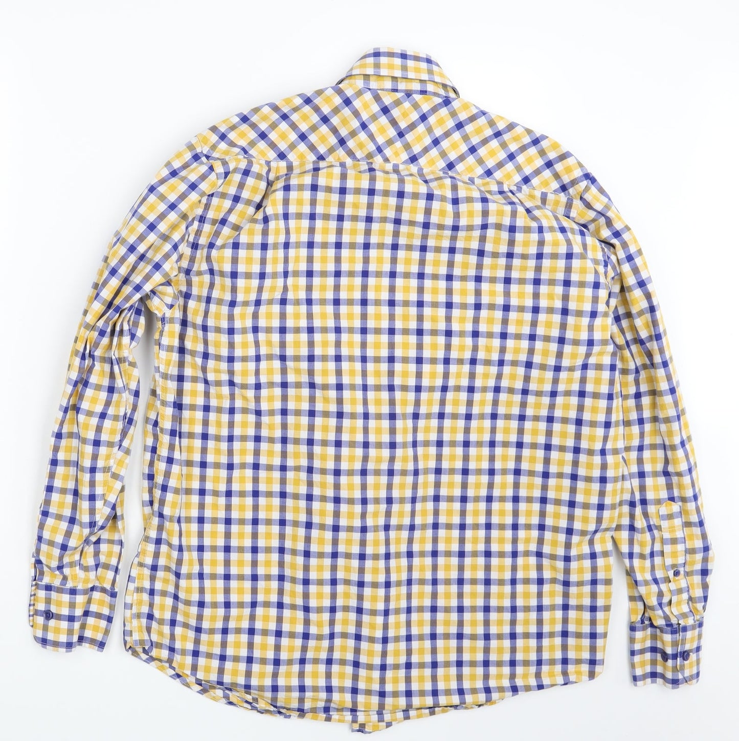 Thomas & CO. Mens Multicoloured Check   Button-Up Size 15.5