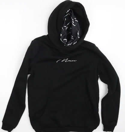 Mens UK Size S Boohoo Black Pullover Hoodie