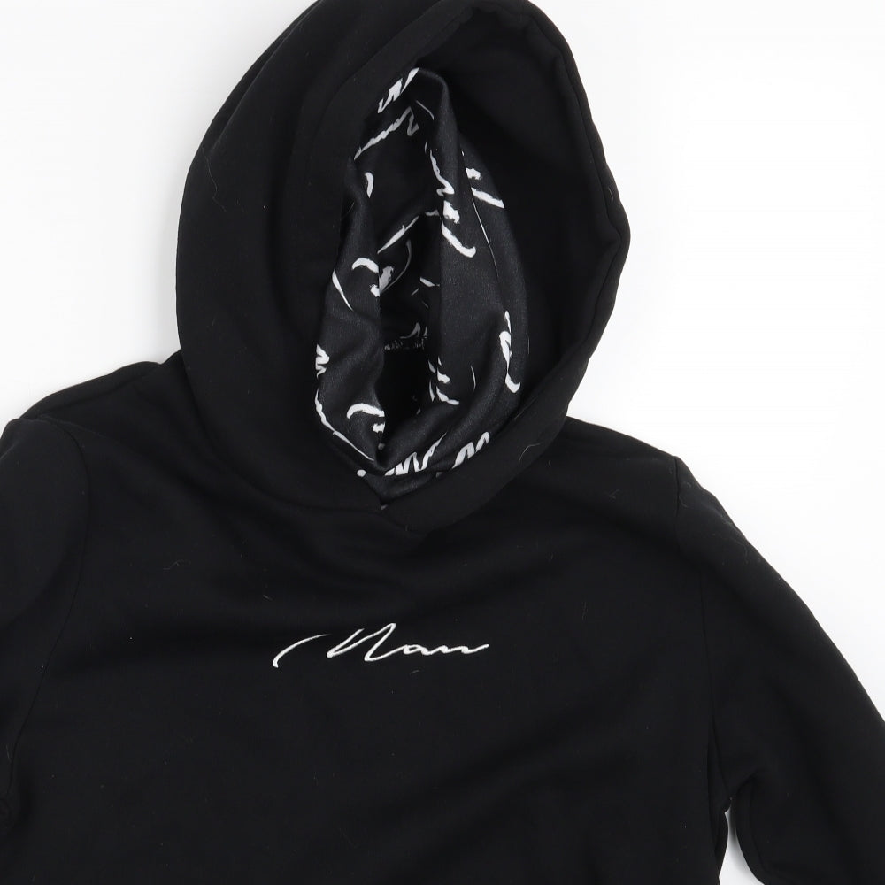Mens UK Size S Boohoo Black Pullover Hoodie