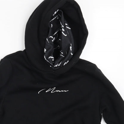 Mens UK Size S Boohoo Black Pullover Hoodie