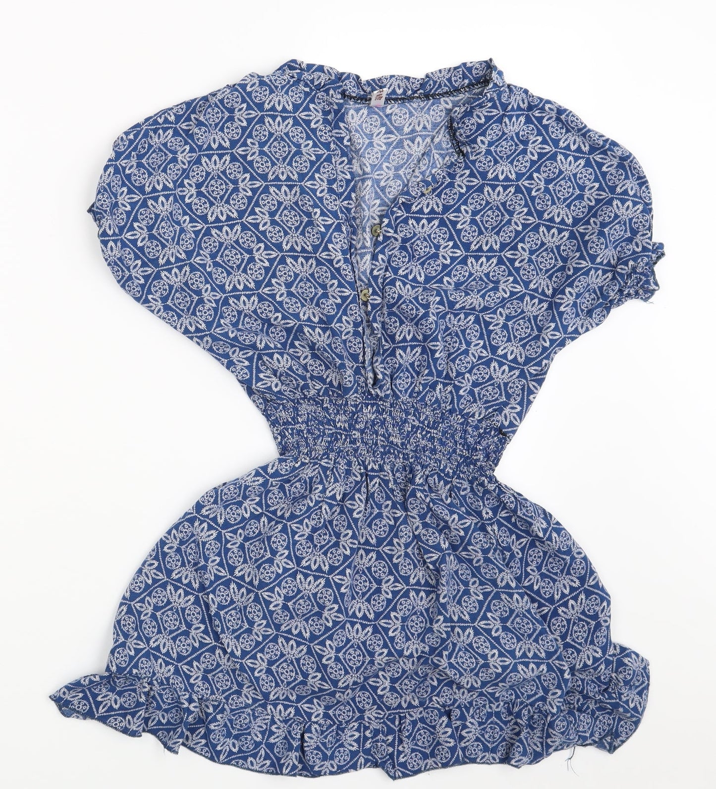 Womens UK Size S Preworn Blue Basic Blouse
