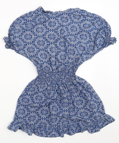 Womens UK Size S Preworn Blue Basic Blouse