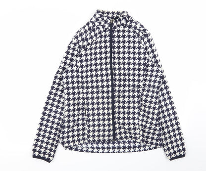 M&S Womens Multicoloured Herringbone  Full Zip Jumper Size 12