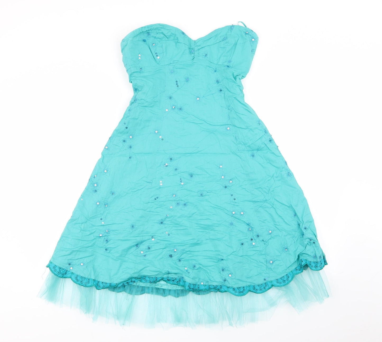 all dolled up Womens Blue Floral  Fit & Flare  Size 10