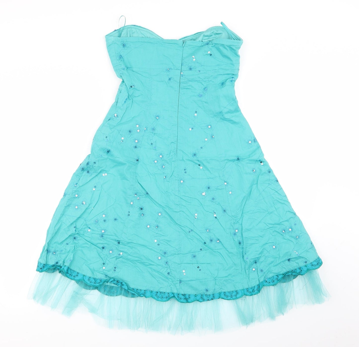 all dolled up Womens Blue Floral  Fit & Flare  Size 10
