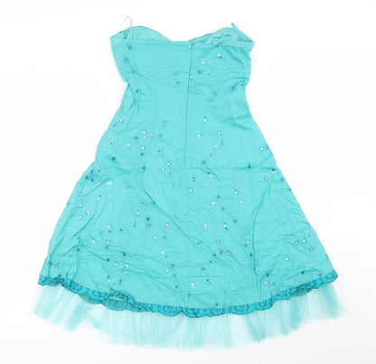 all dolled up Womens Blue Floral  Fit & Flare  Size 10