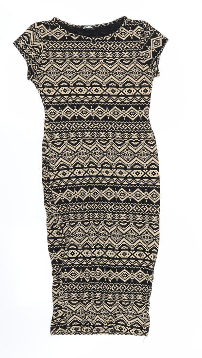 graffic Womens Multicoloured Geometric  A-Line  Size M