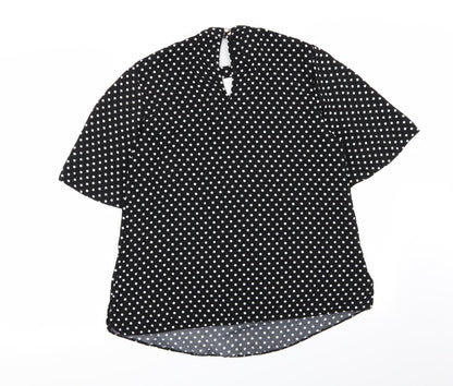 F&F Womens Black Polka Dot  Basic Blouse Size 12