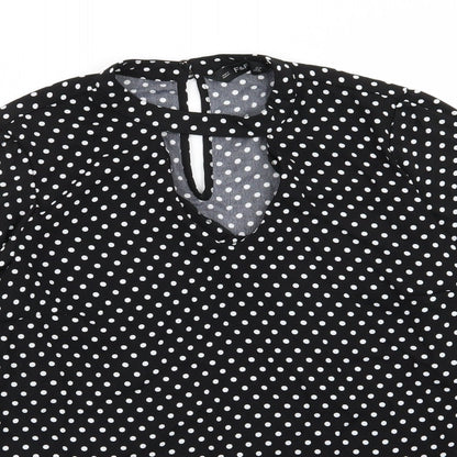 F&F Womens Black Polka Dot  Basic Blouse Size 12