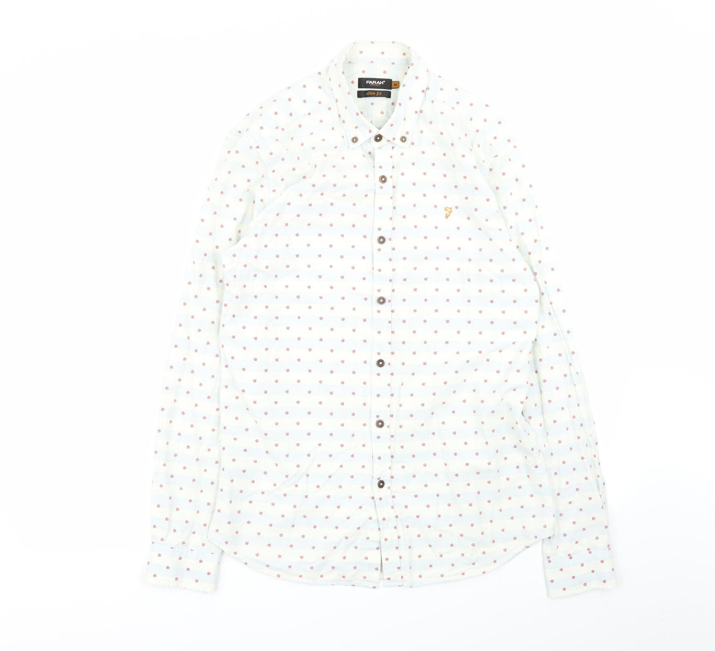 Mens UK Size M fara Multicoloured  Button-Up Long Sleeve Casual Shirt