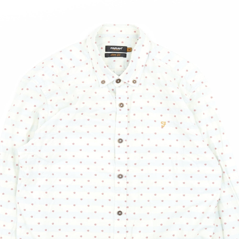 Mens UK Size M fara Multicoloured  Button-Up Long Sleeve Casual Shirt