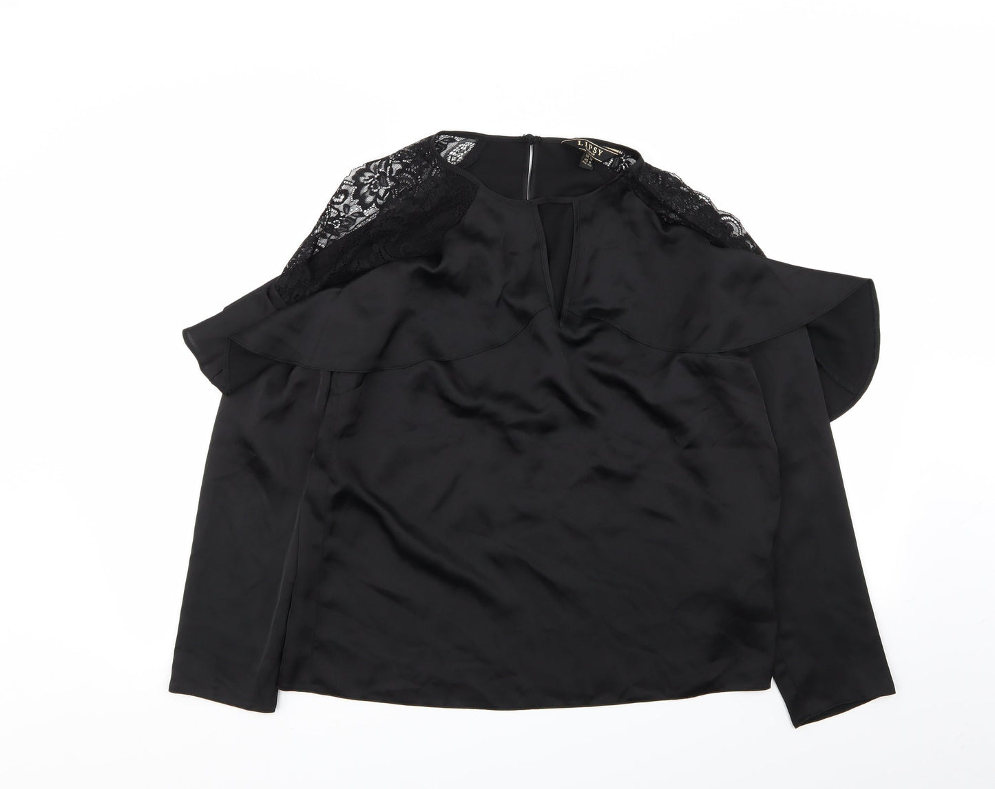 Womens UK Size 12 Lipsy London Black Basic Blouse