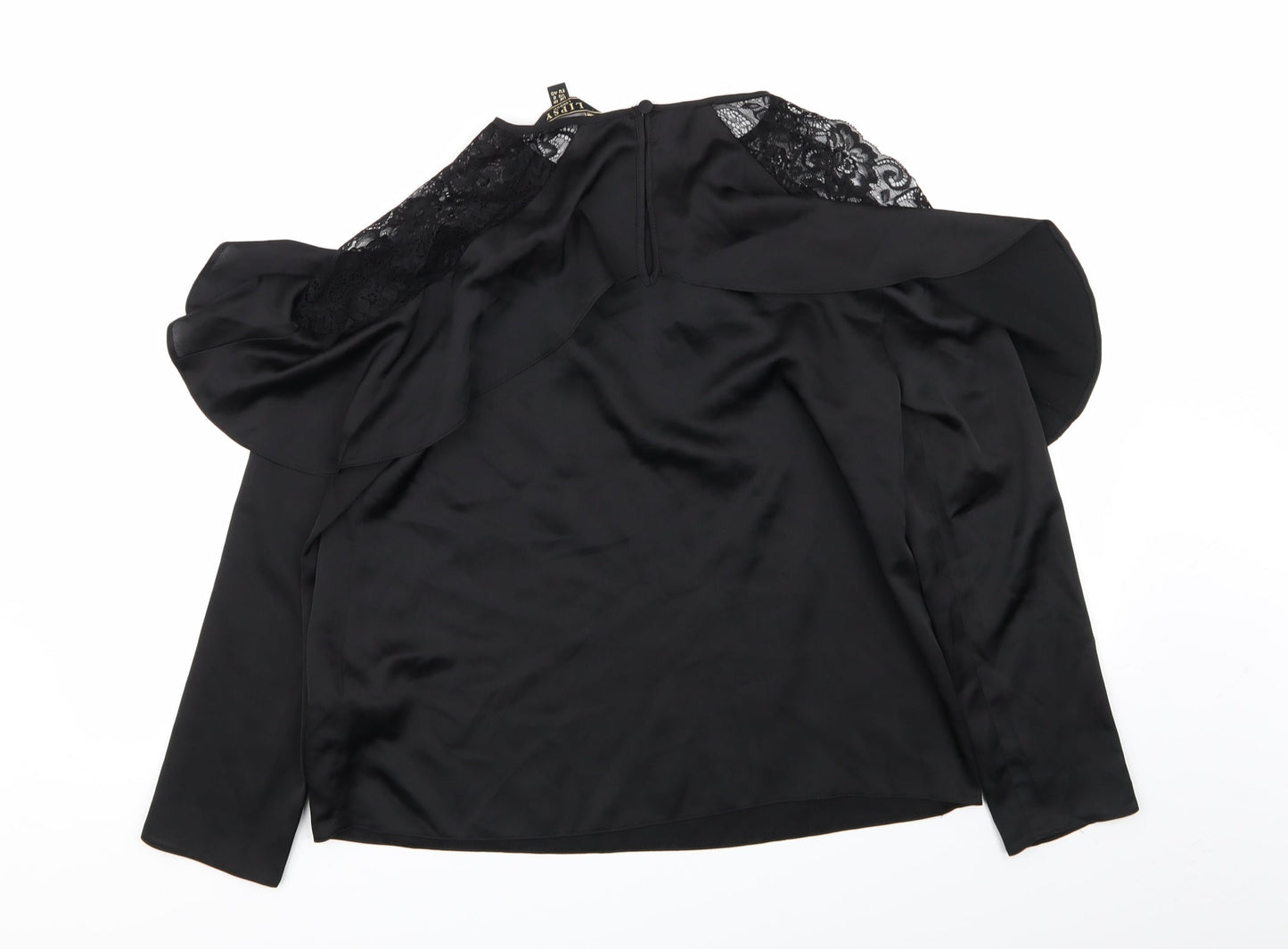 Womens UK Size 12 Lipsy London Black Basic Blouse